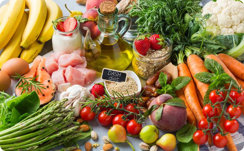 a group of food on a table