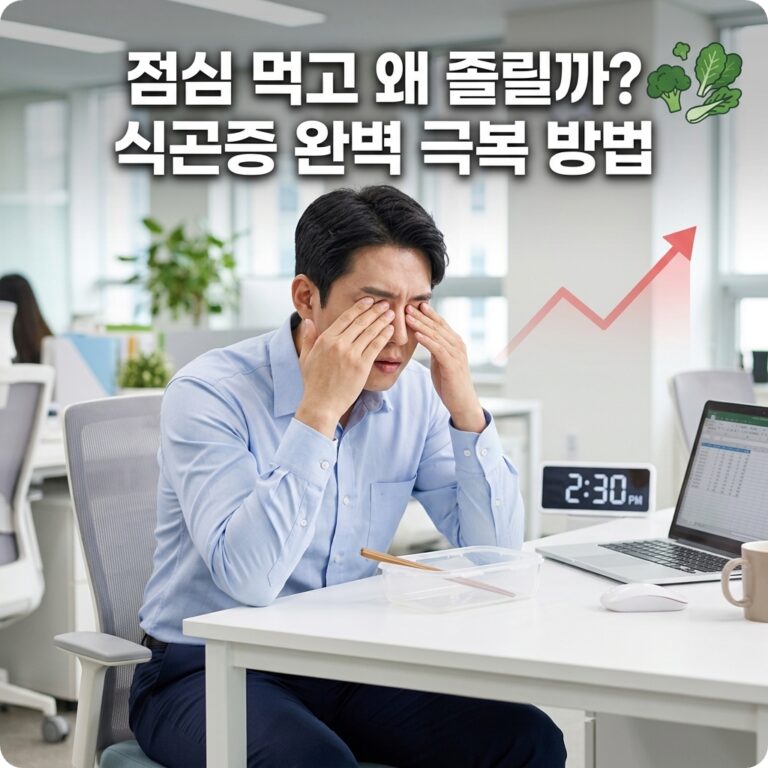 식후 졸음의 원인인 혈당 스파이크를 경험하는 직장인